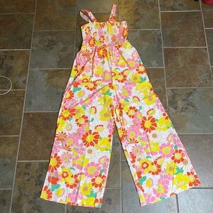 Vibrant Floral Jumpsuit in Pink and Yellow